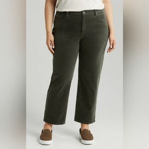 Eileen Fisher, High Waist Ankle Straight Leg Pants, Color Dark Olive, Size XL